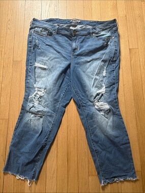 Torrid Distressed Medium Blue Boyfriend Jeans, 24